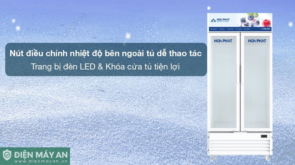 Tủ mát trưng bày Hòa Phát 526 lít HSR D6526